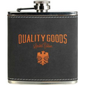 6 Oz. Dark Grey Leather Flask